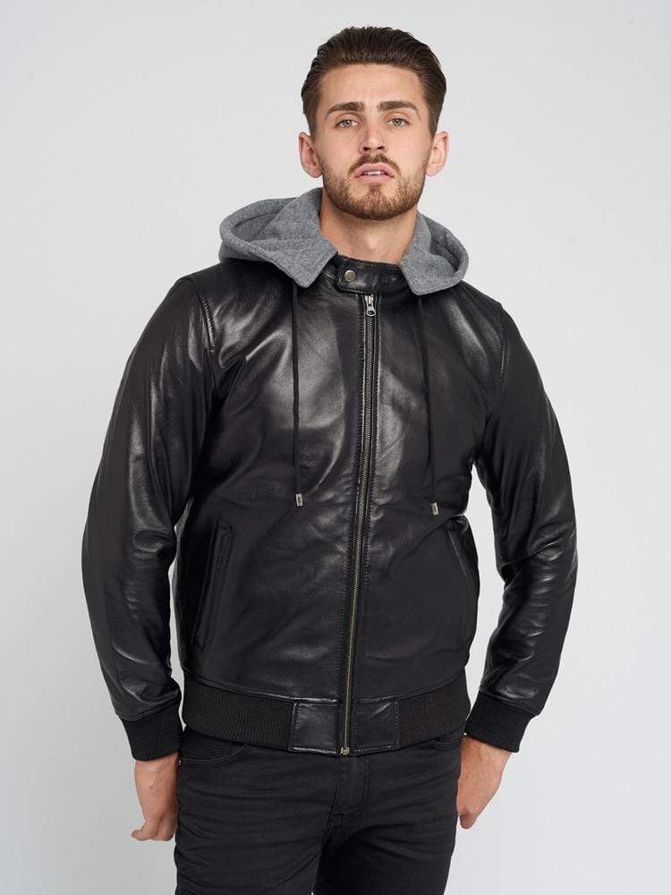 Sculpt Australia mens leather jacket Mike Detachable hood Leather Jacket