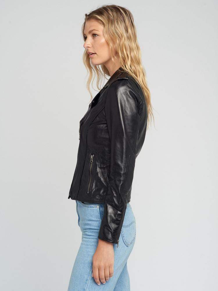 Sculpt Australia womens leather jacket Asymmetrical Notch Collar Leather Jacket