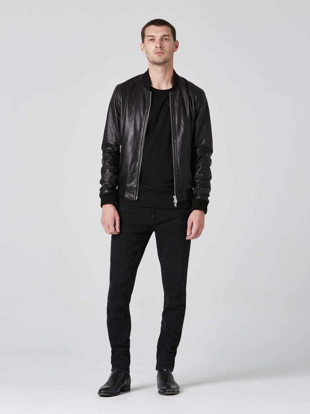 Sculpt Australia mens leather jacket Black Bomber Leather Jacket