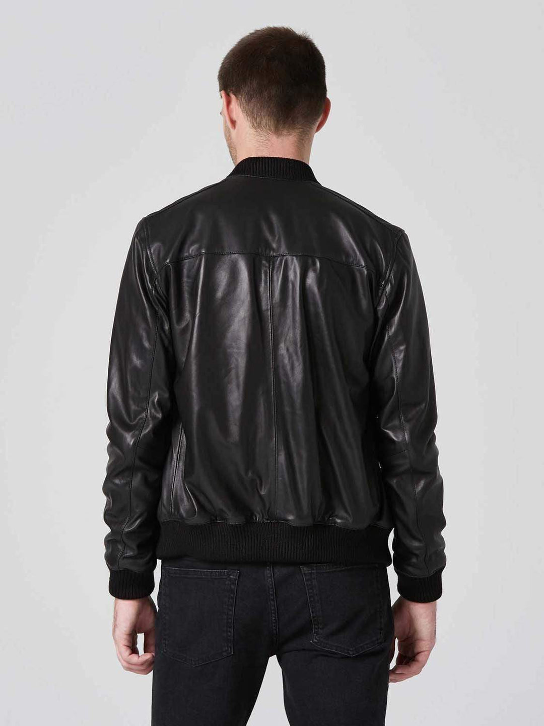 Sculpt Australia mens leather jacket Black Bomber Leather Jacket