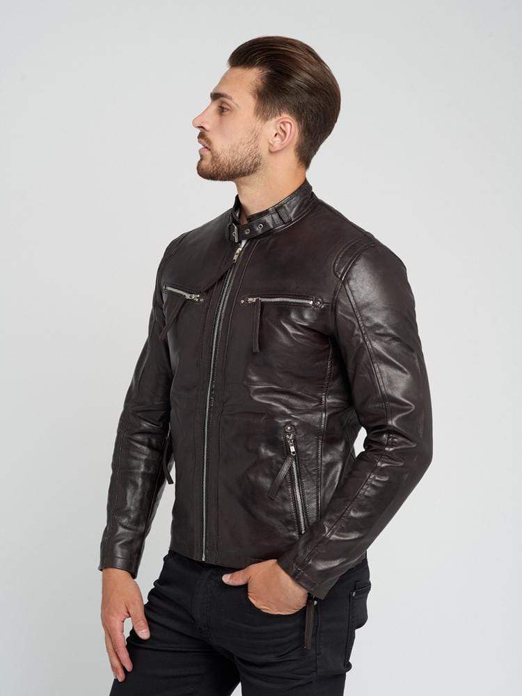 Sculpt Australia mens leather jacket Dean Dark Brown Leather Jacket