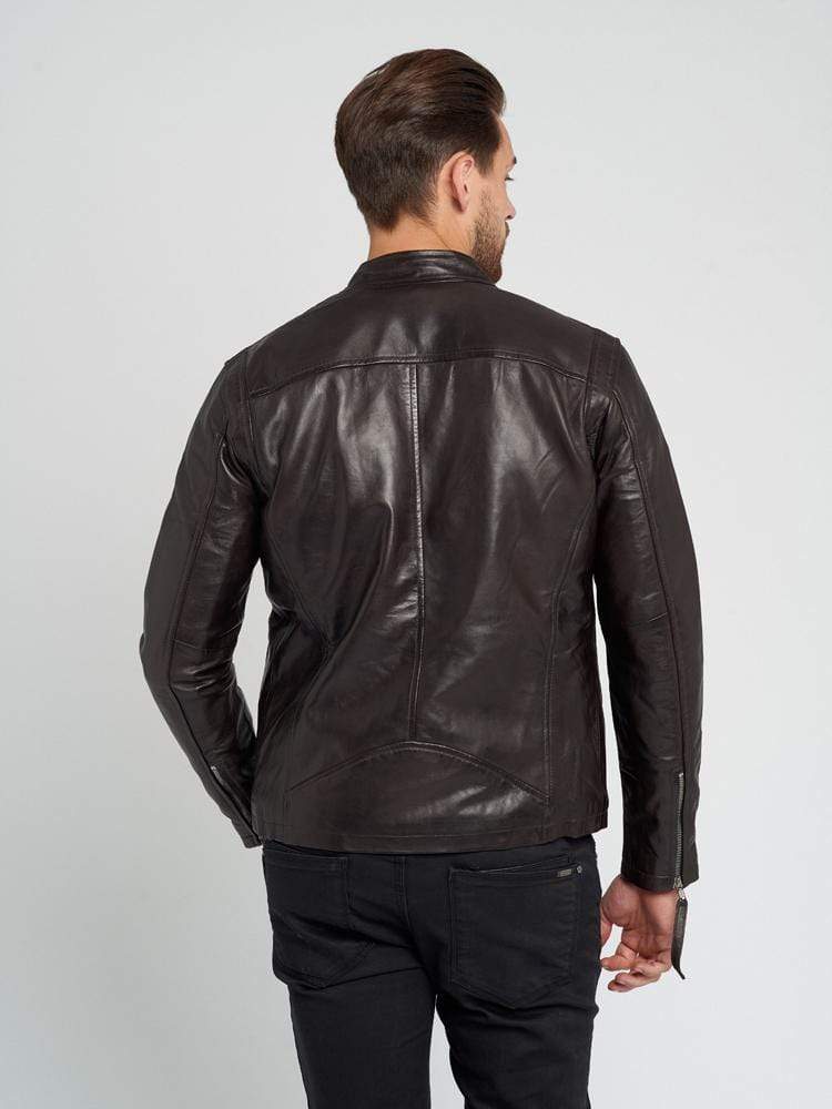 Sculpt Australia mens leather jacket Dean Dark Brown Leather Jacket