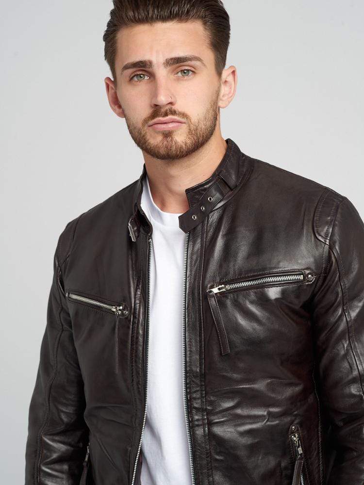 Sculpt Australia mens leather jacket Dean Dark Brown Leather Jacket