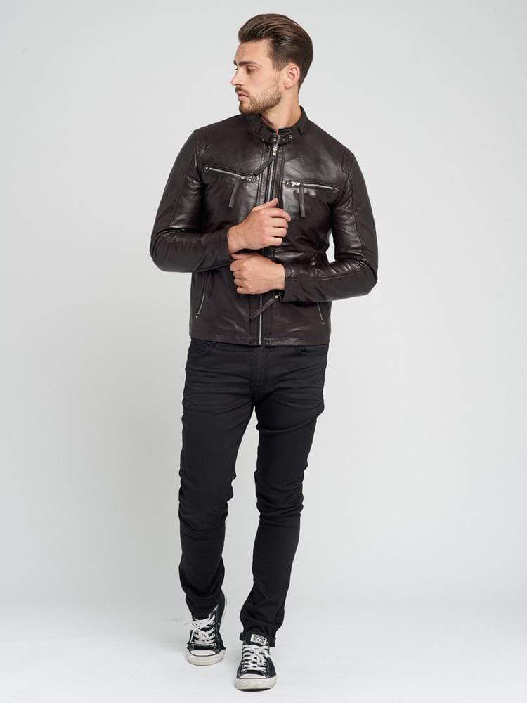 Sculpt Australia mens leather jacket Dean Dark Brown Leather Jacket