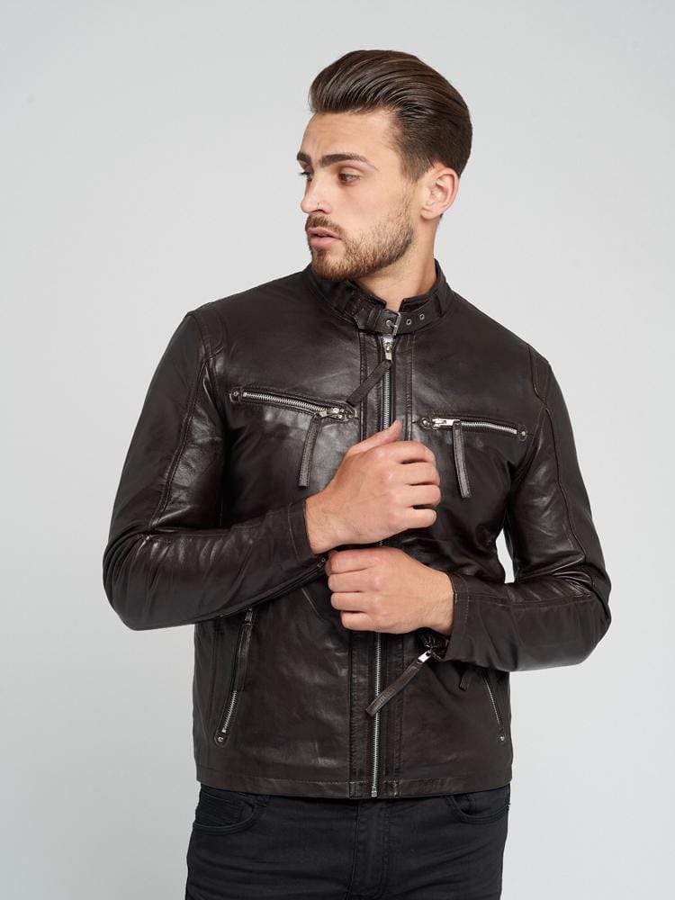 Sculpt Australia mens leather jacket Dean Dark Brown Leather Jacket