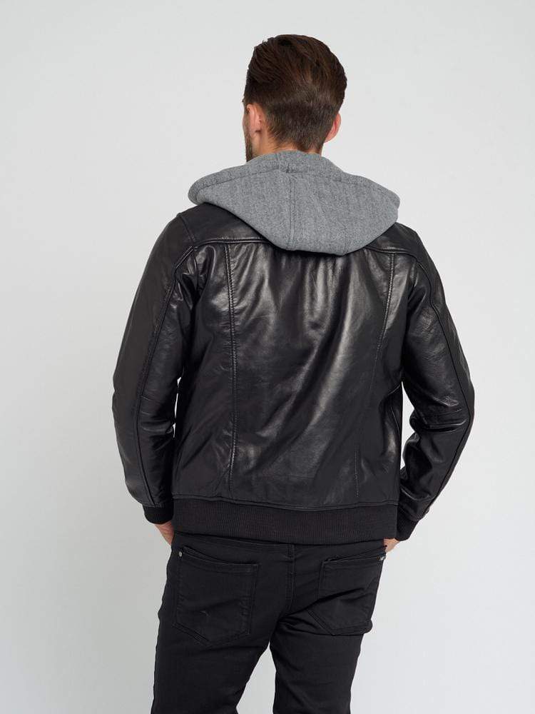 Sculpt Australia mens leather jacket Mike Detachable hood Leather Jacket