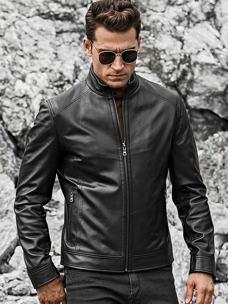 Sculpt Australia mens leather jacket Motorcycle Lambskin Leather Jacket