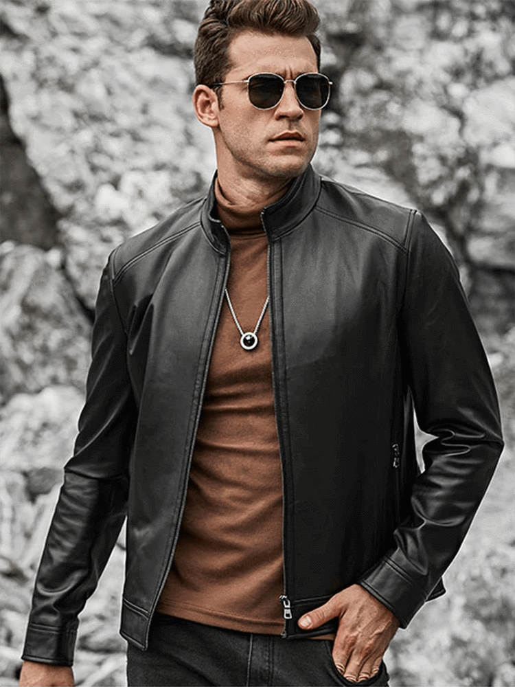 Sculpt Australia mens leather jacket Motorcycle Lambskin Leather Jacket