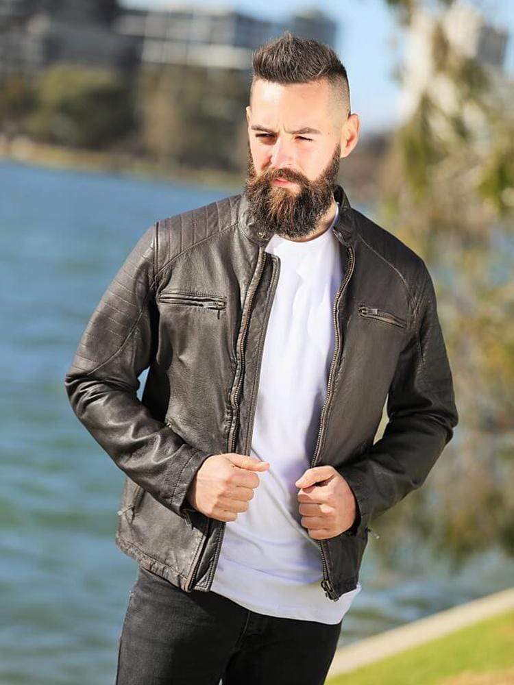 Sculpt Australia mens leather jacket Rugged Biker Leather Jacket