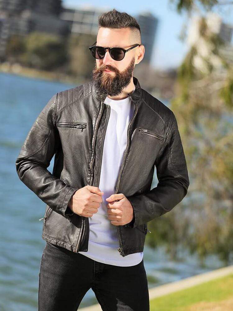 Sculpt Australia mens leather jacket Rugged Biker Leather Jacket