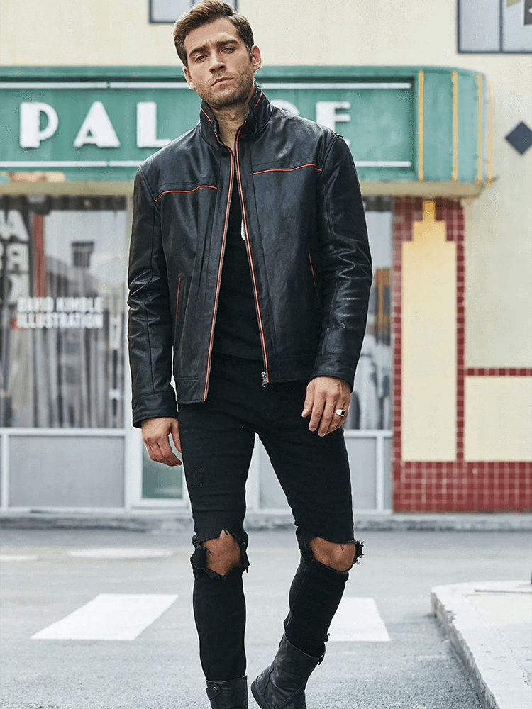 Sculpt Australia mens leather jacket Vintage Black Leather Jacket
