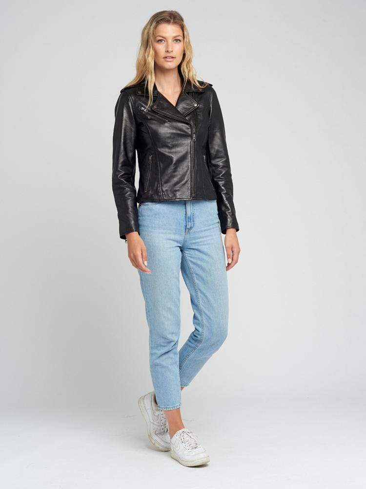 Sculpt Australia womens leather jacket Asymmetrical Notch Collar Leather Jacket