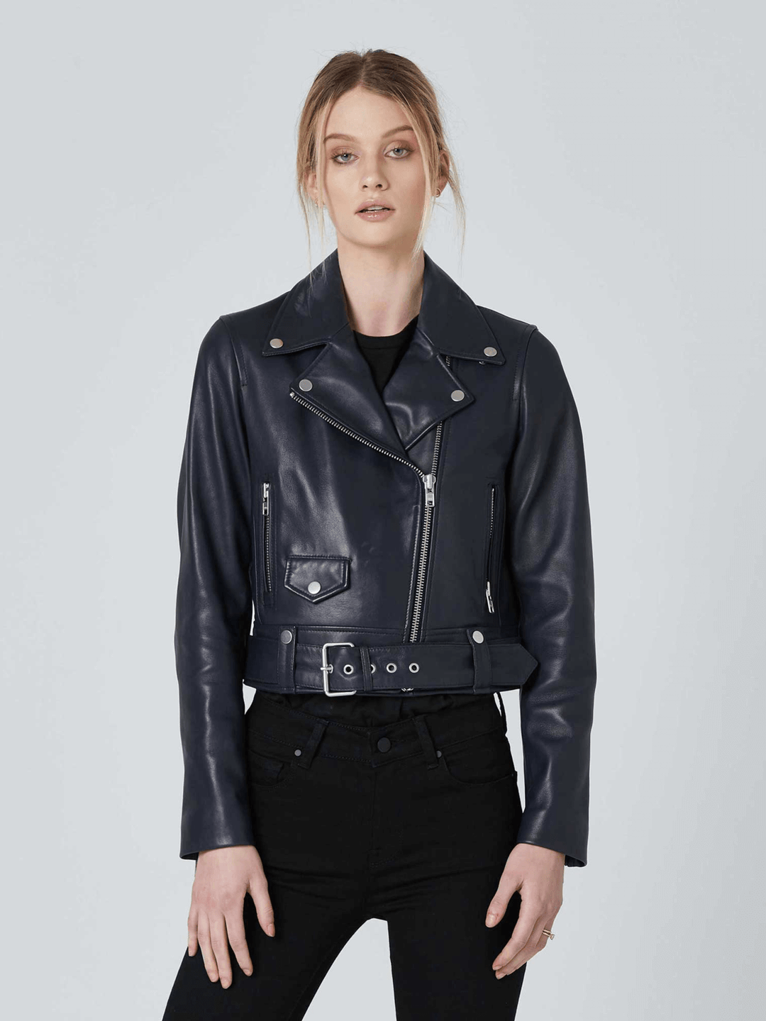 Sculpt Australia womens leather jacket Biker Leather Jacket In Black