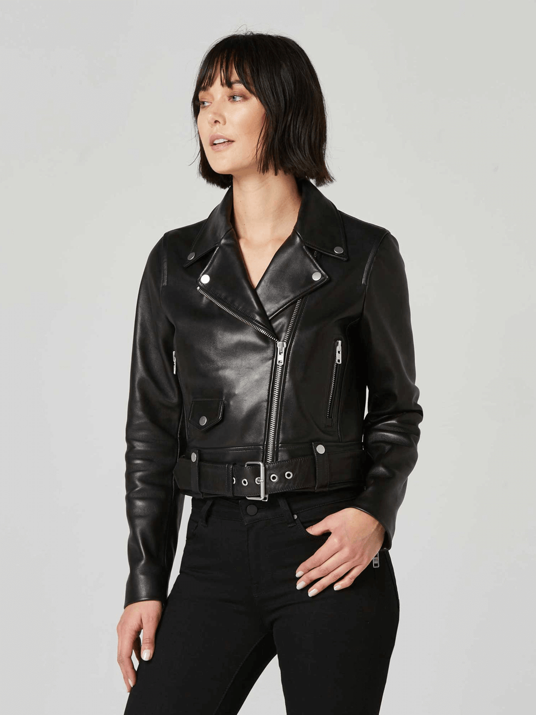 Sculpt Australia womens leather jacket Black Biker Leather Jacket