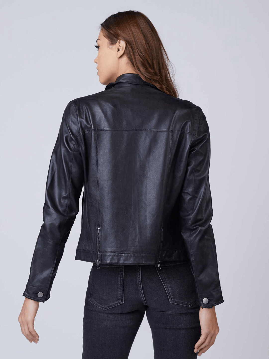 Sculpt Australia womens leather jacket Black Trucker Leather Jacket