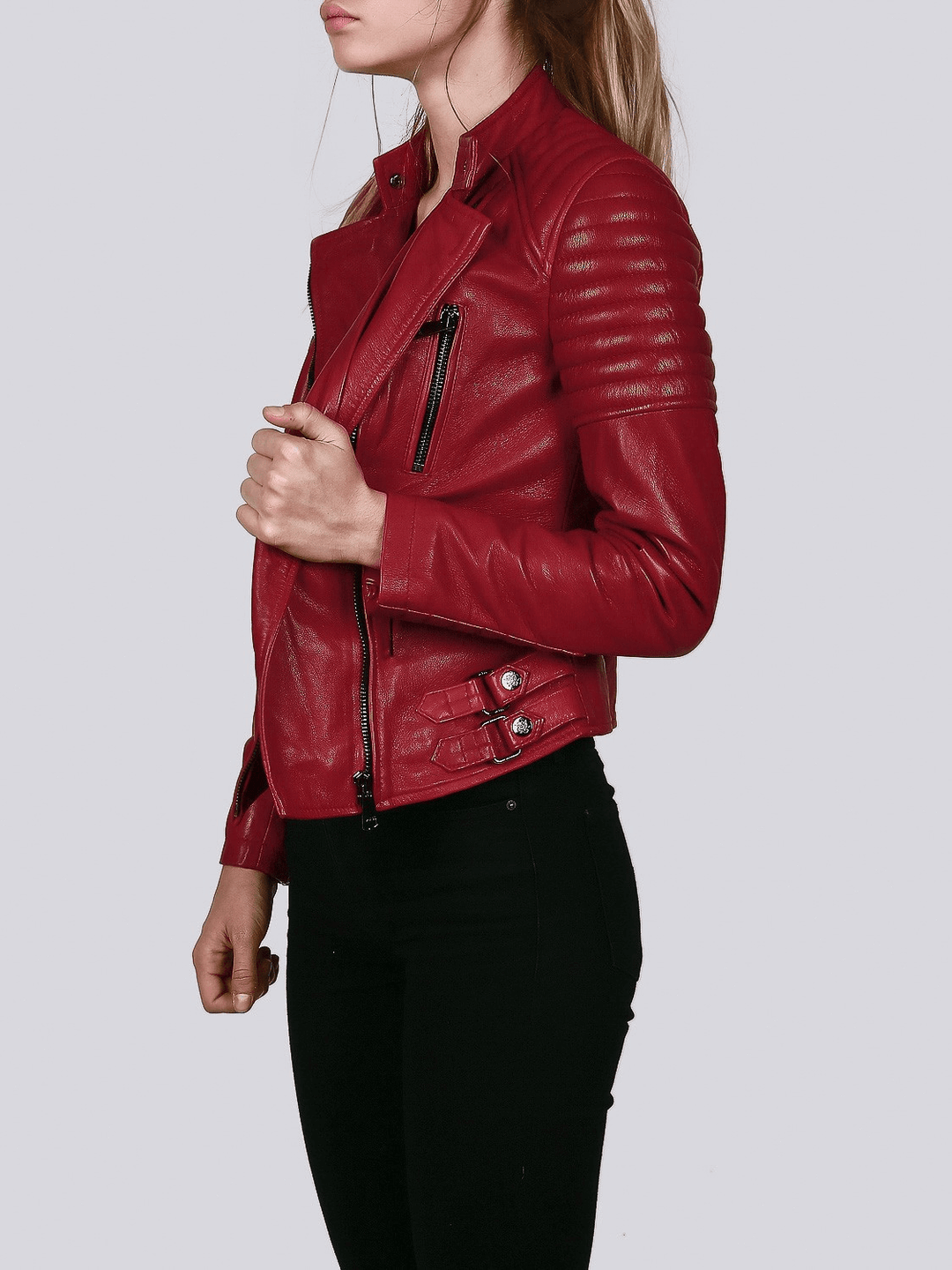 Sculpt Australia womens leather jacket Ella Red Biker Leather Jacket