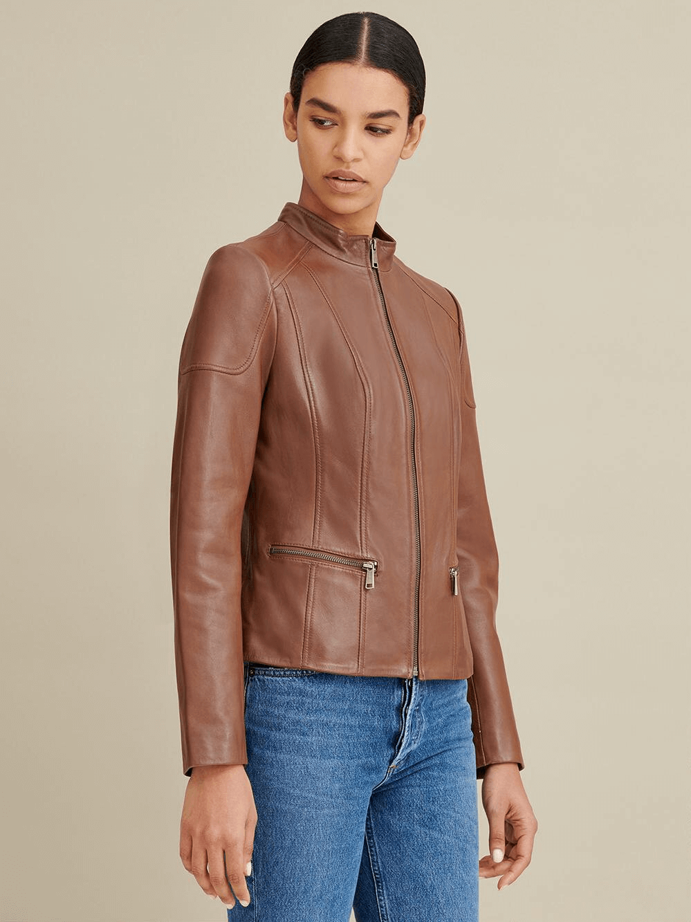 Sculpt Australia womens leather jacket Jennie Brown Leather Jacket