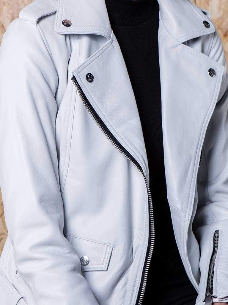 Sculpt Australia womens leather jacket White Biker Leather Jacket