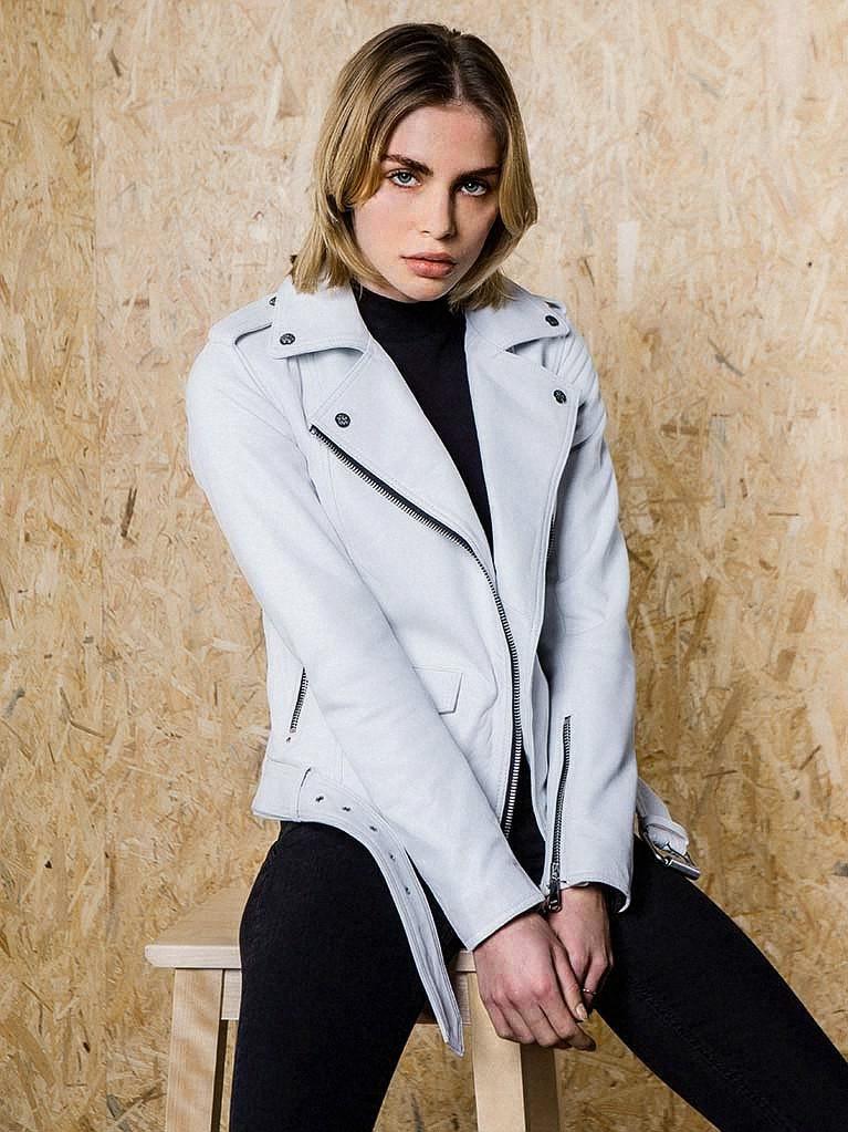Sculpt Australia womens leather jacket White Biker Leather Jacket